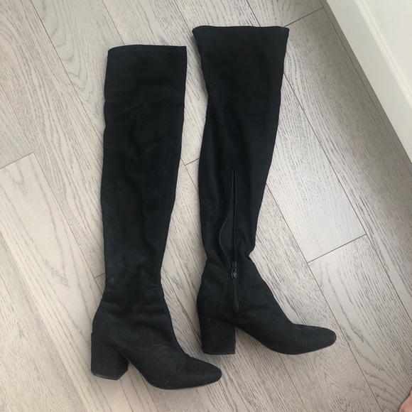 [SOLD] Faux suede Over the knee boots - Picture 4 of 4